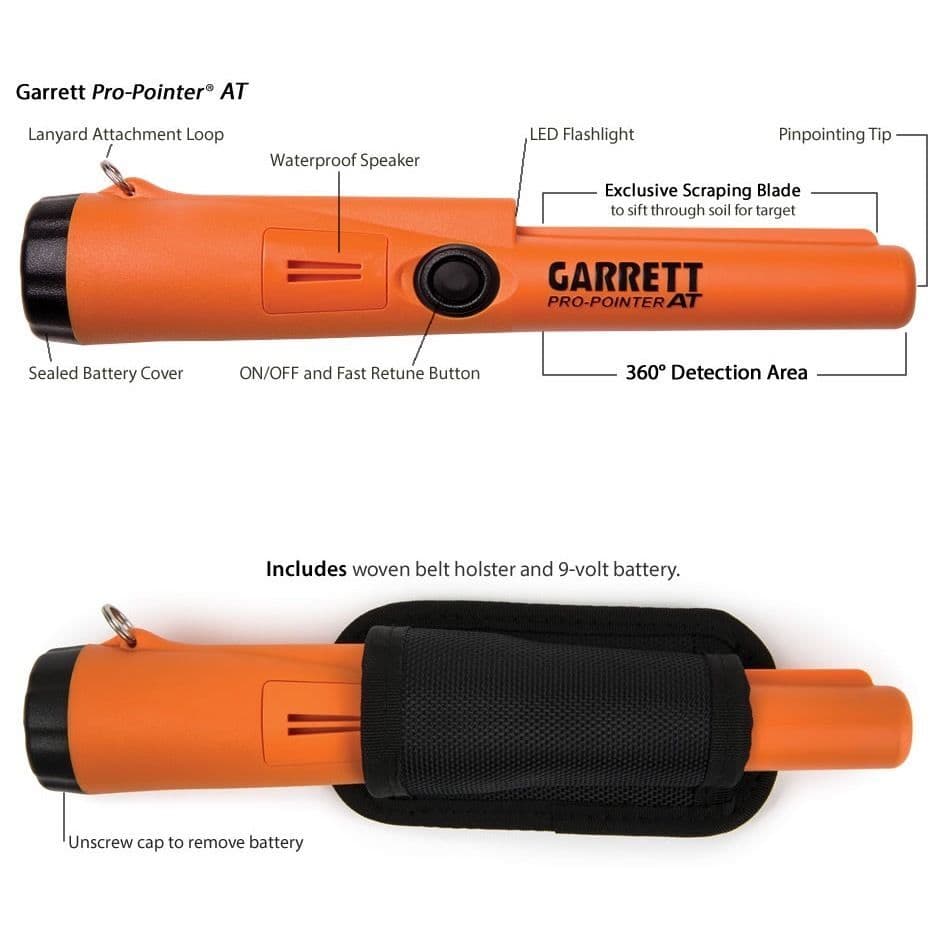 Garrett Pro Pointer AT Metal Detector Waterproof with Camo Pouch and Edge Digger 2