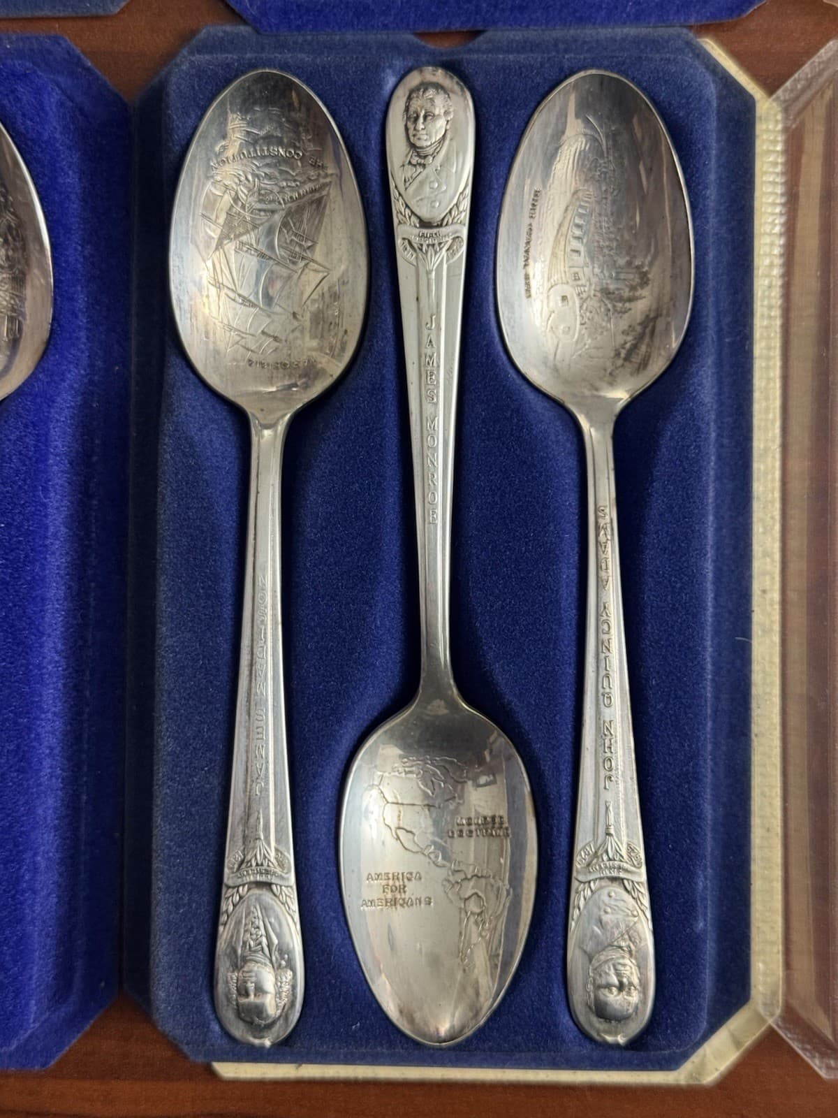 Set Of 12 Wm Rogers Mfg Co IS Silver Plate US Presidential Souvenir Spoons 4