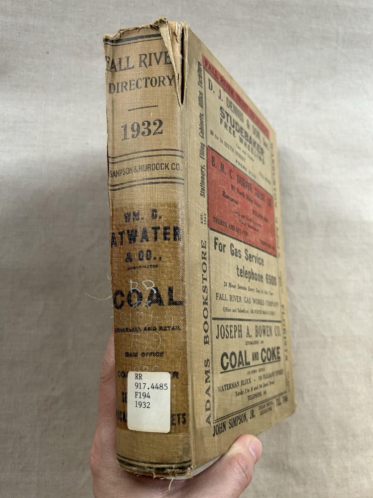 1932 FALL RIVER MA City Directory Genealogy Business Listings Great Depression 2