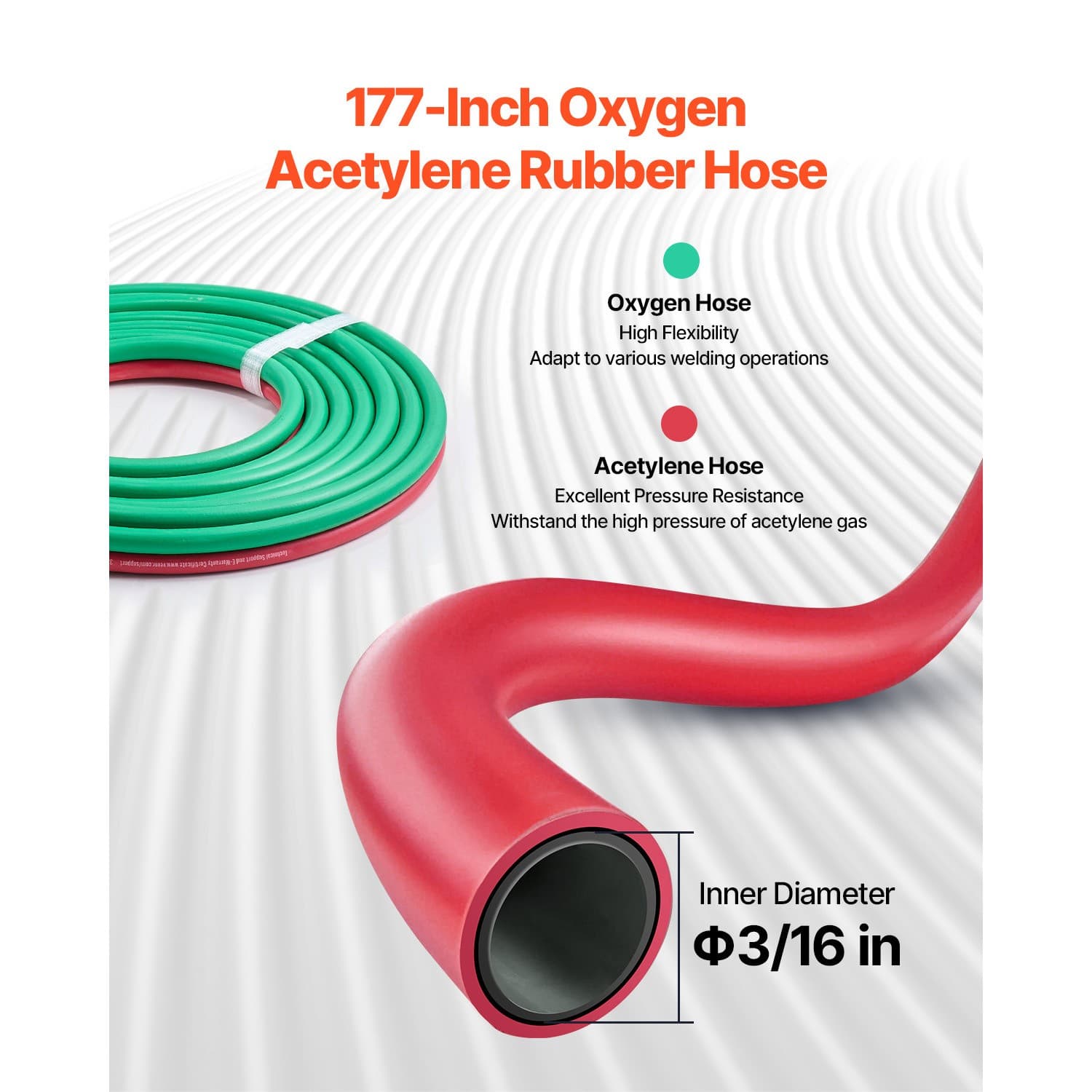 Oxygen Acetylene Torch Kit 14PCS Gas Welding Set & Cylinder Holder 177'' Hose 4