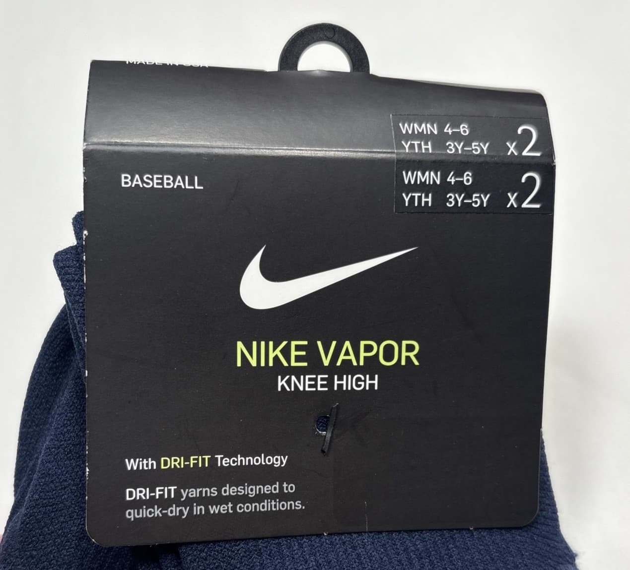 NIKE VAPOR KNEE HIGH BASEBALL Socks ROYAL BLUE SX4810-414 Sz Small 2 Pairs 3