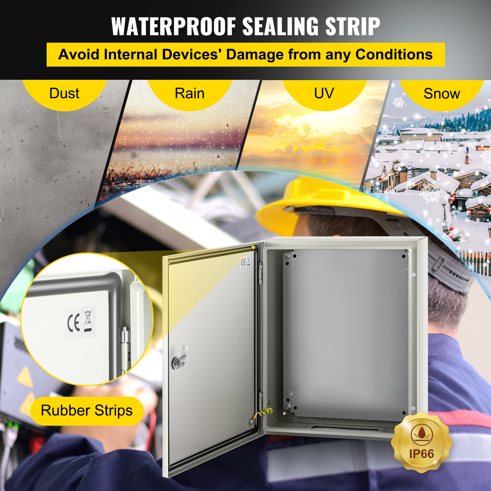 Steel Electrical Box Electrical Enclosure Box 20x16x6'' Carbon Steel IP65 4