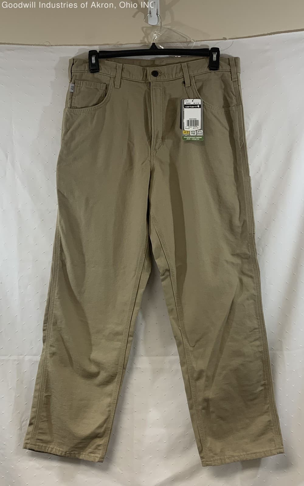 Carhartt NWT Khaki FRB159 FR Midweight Canvas Loose Fit Work Pants Mens 36x32