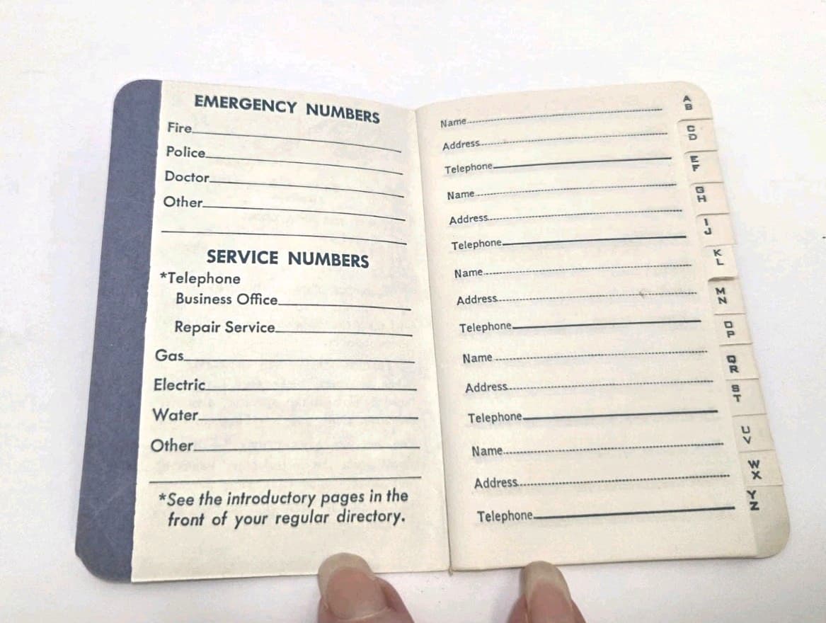 Vintage Blue Book of Telephone Numbers -Pacific Telephone & Telegraph -Mini- NEW 6