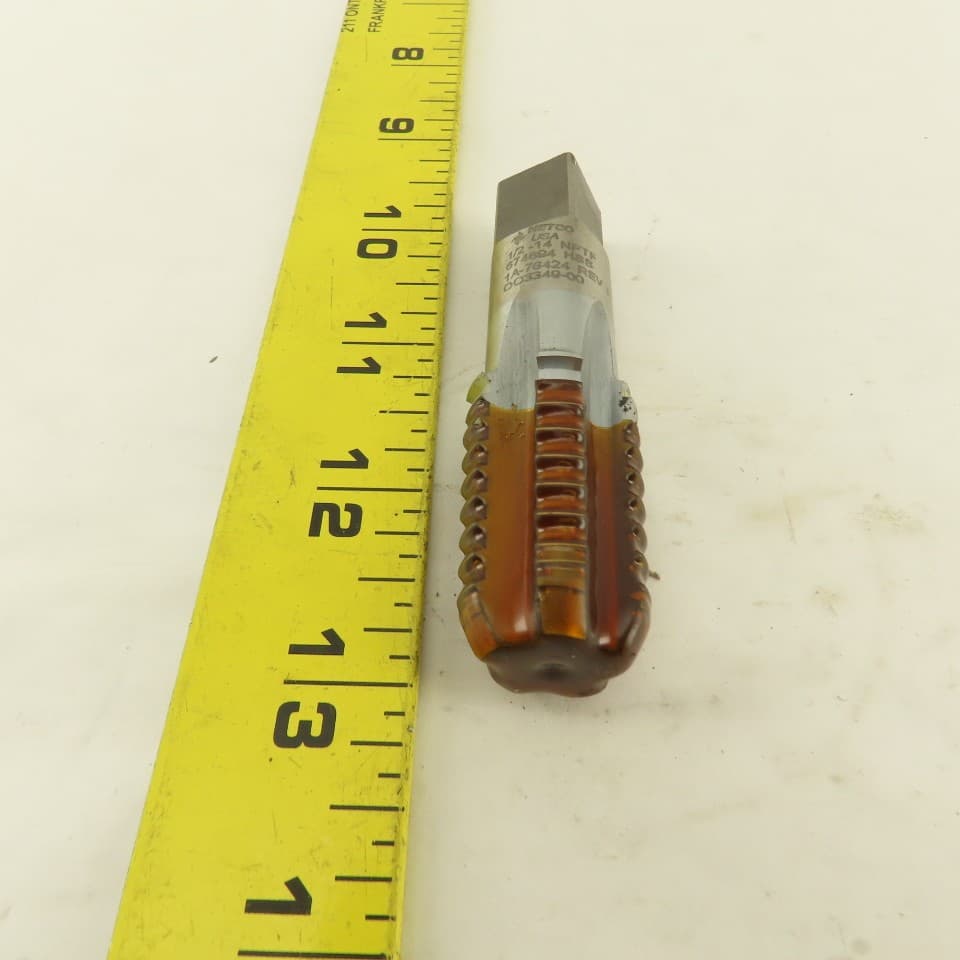 Netco 1/2-14 NPTF Bottoming Hand Pipe Tap Internal 5 Flute Straight 4