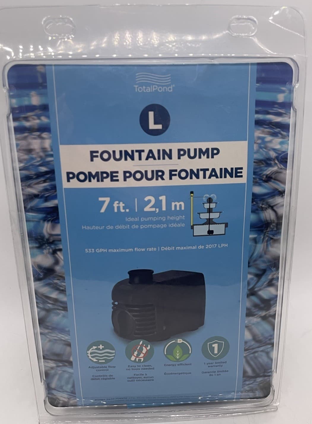 TotalPond Fountain Pump w/Flow Control LARGE 7’ Pump Height 52228 **NEW SEALED**