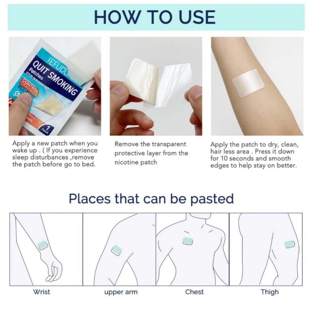 Quit Smoking Patches Step 1 2 3 - 21mg, 14mg, 7mg Nicotine, 60 Count Stop Aid 3