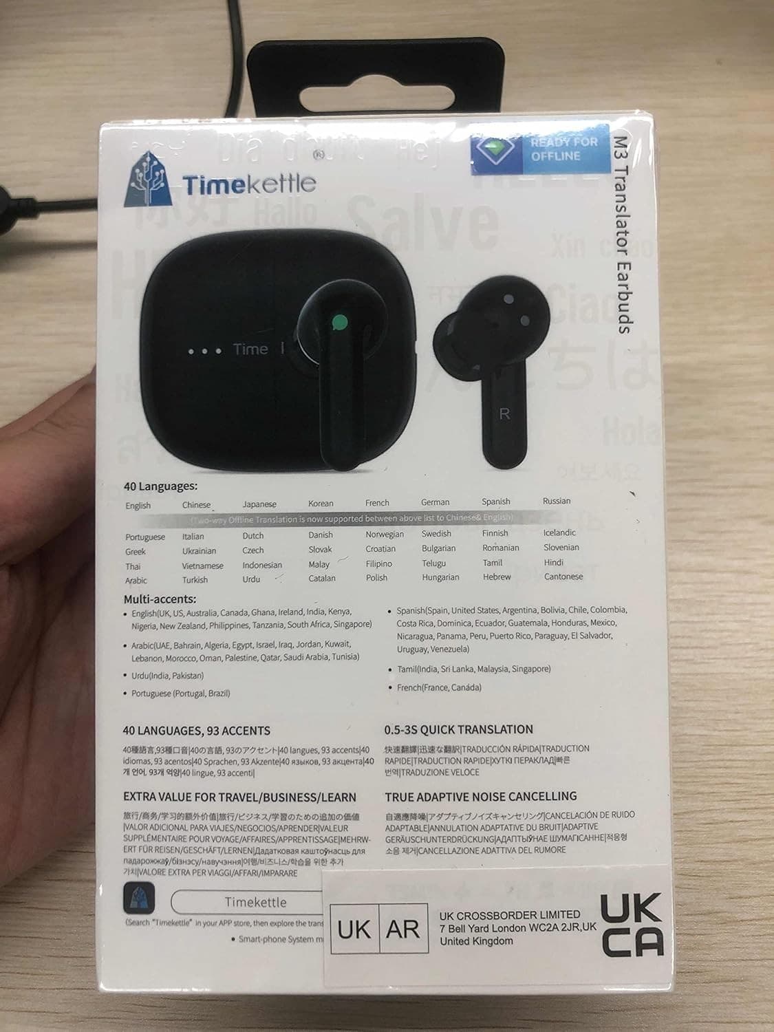 ​Timekettle M3 Language Translator Earbuds - Two-Way Translator Device - Black 3