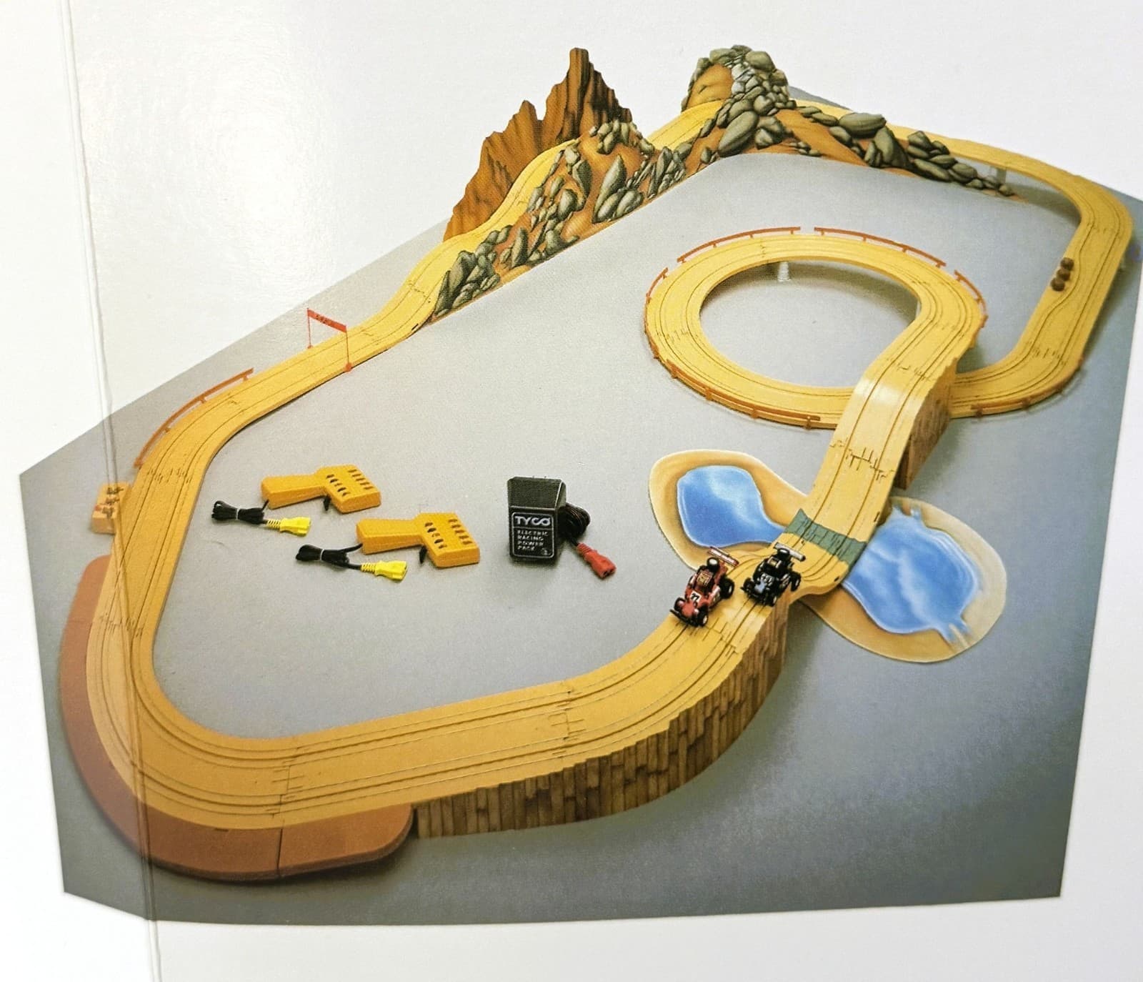 TYCO Racin’ Hoppers Electric Slot Car Track Set Off-Road Complete w/ Box & Cars 5