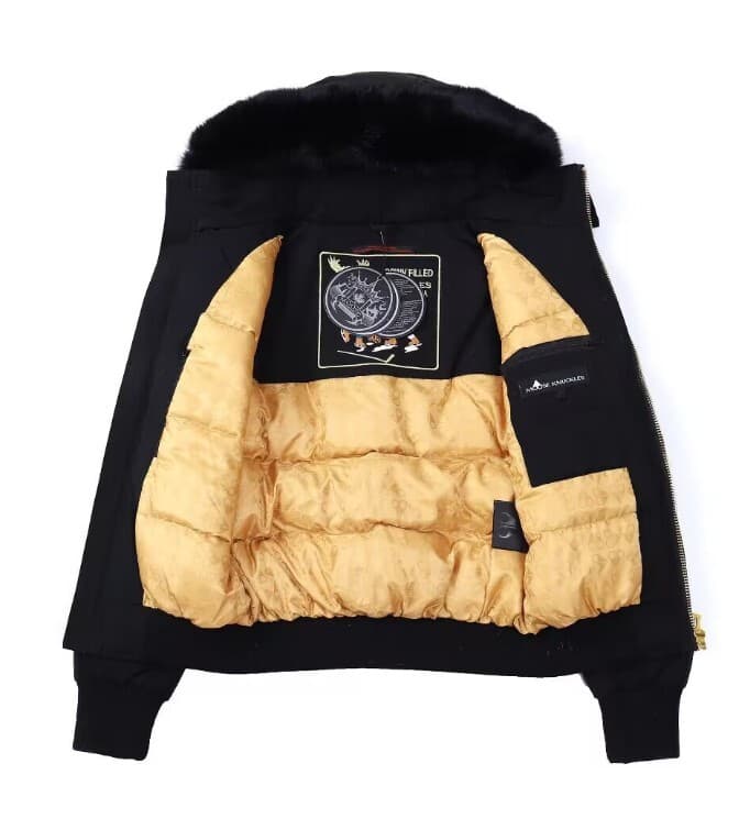 Winter New Moose Knuckles Gold _Scissors Down Cotton Hoodie Jacket Men Women 3