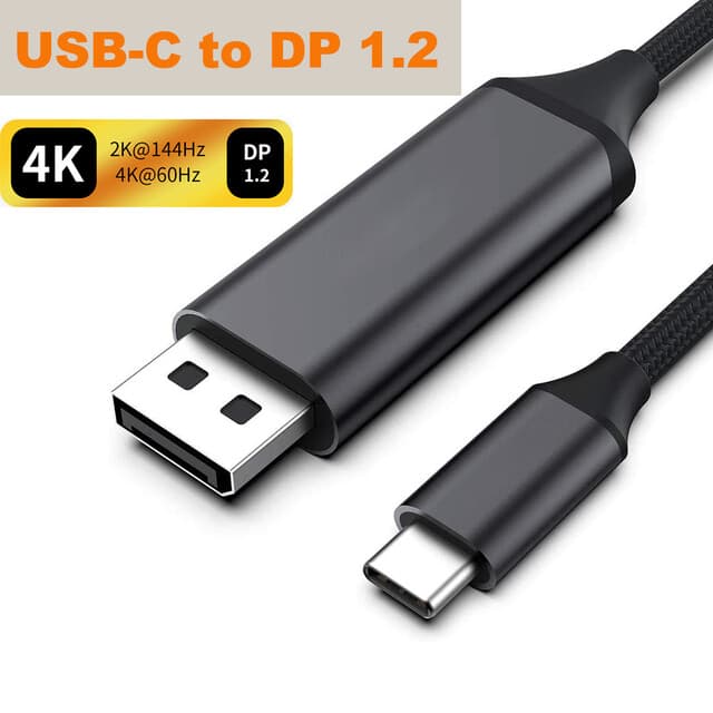 USB C to Display Port Cable 4K@60Hz for Office Thunderbolt 3 USB C to DP Cable