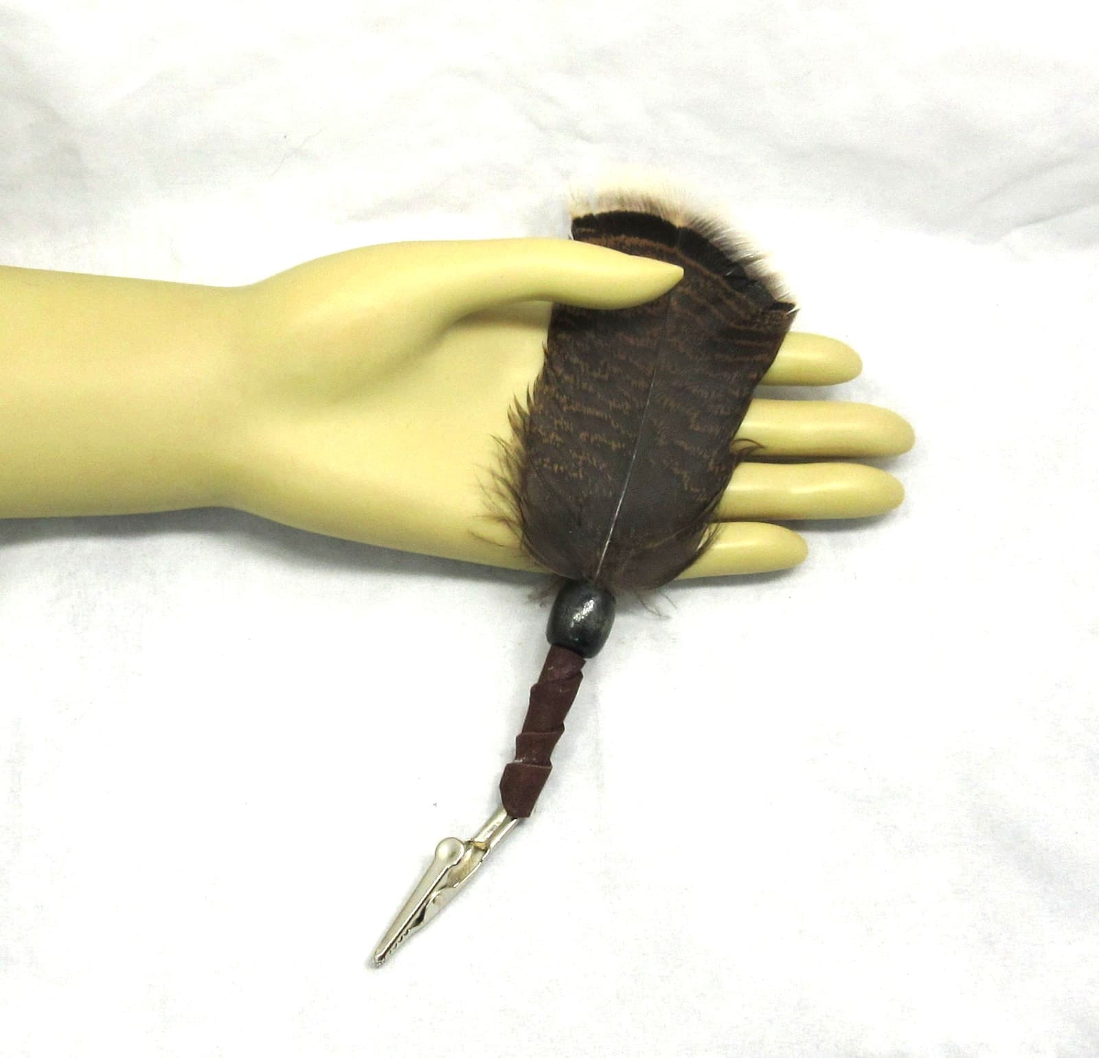 Native American Made Hair Feather/Hat Feather, Regalia Accessory  COA  #732B 4