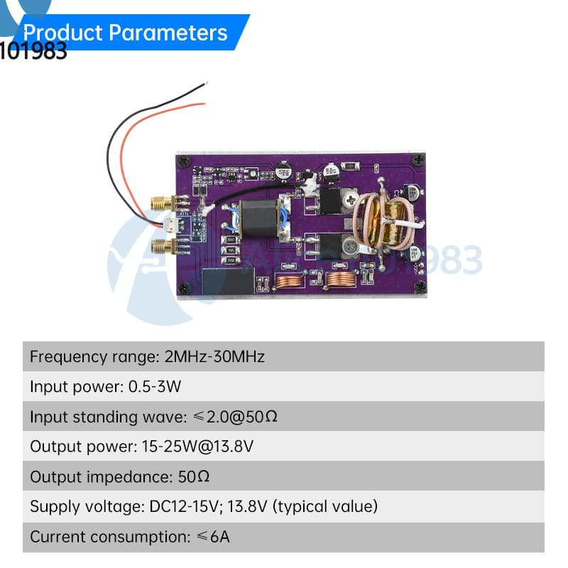 20W Portable Short Wave Amplifier Module Transceiver Automatic Converter 30MHz 3