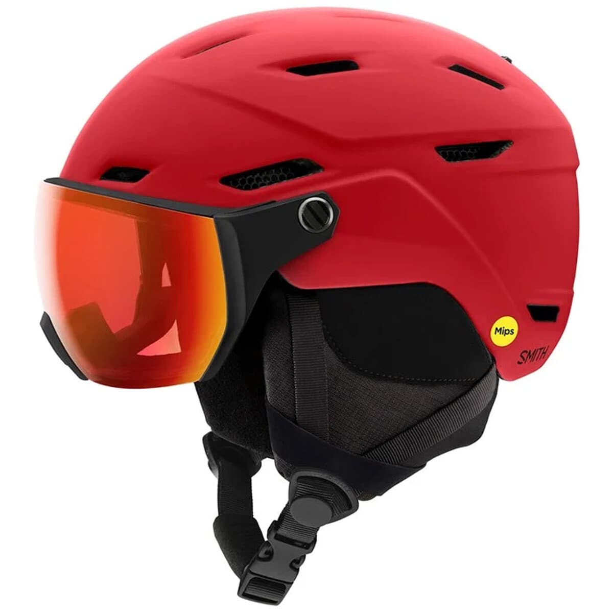 Smith Survey MIPS Matte Lava Snow Ski Helmet Goggles Everyday Red Mirror NEW Med