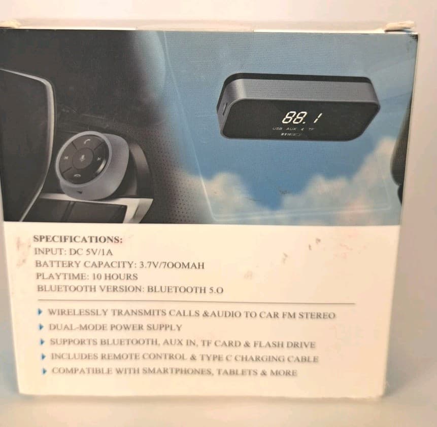 Solar Bluetooth FM Transmitter for Car, MEIDI  Bluetooth Car Adapter with Remote 2