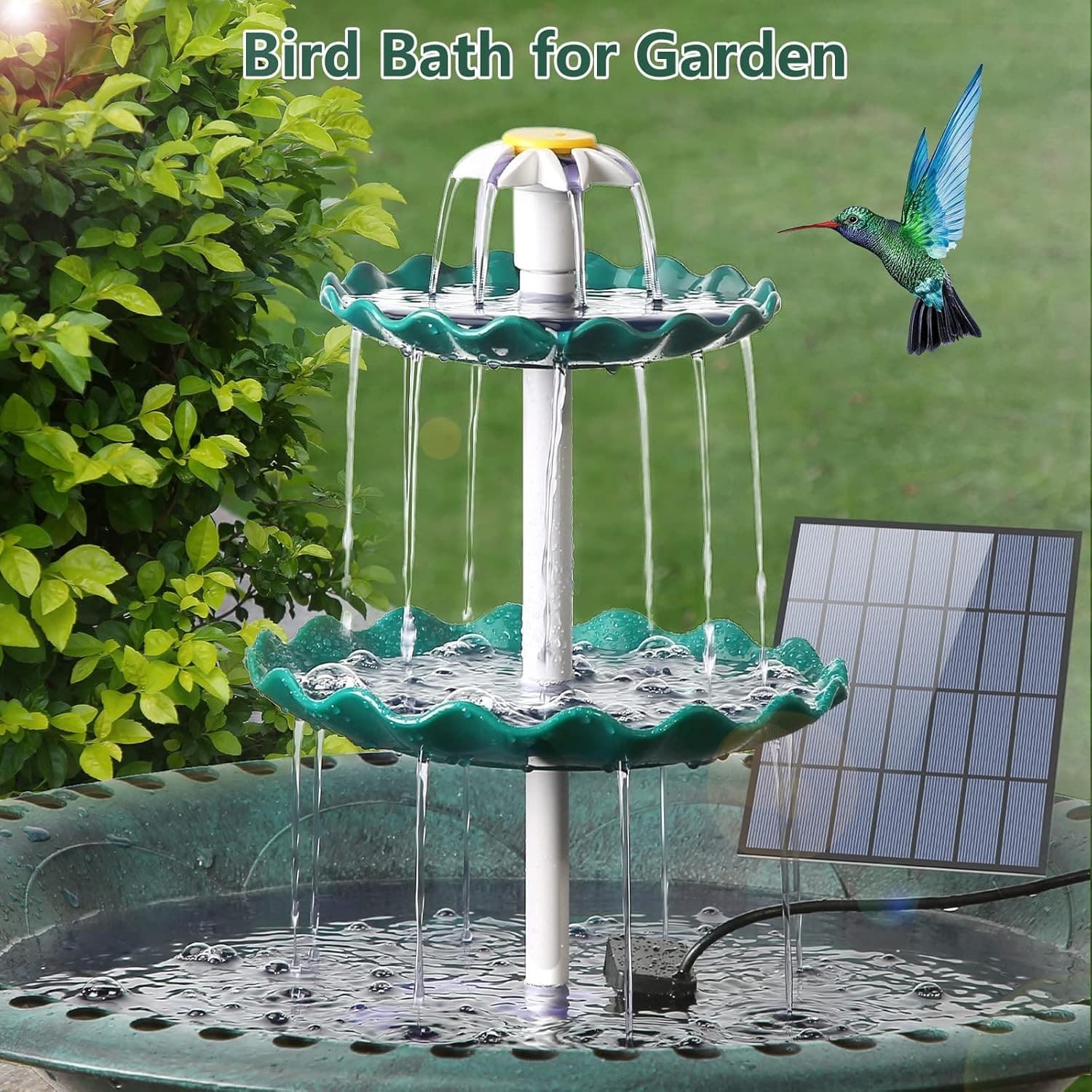 Solar Pump 3.5W With 3 Tiered Bird Bath, Solar Fountain and Suitable DIY Decor