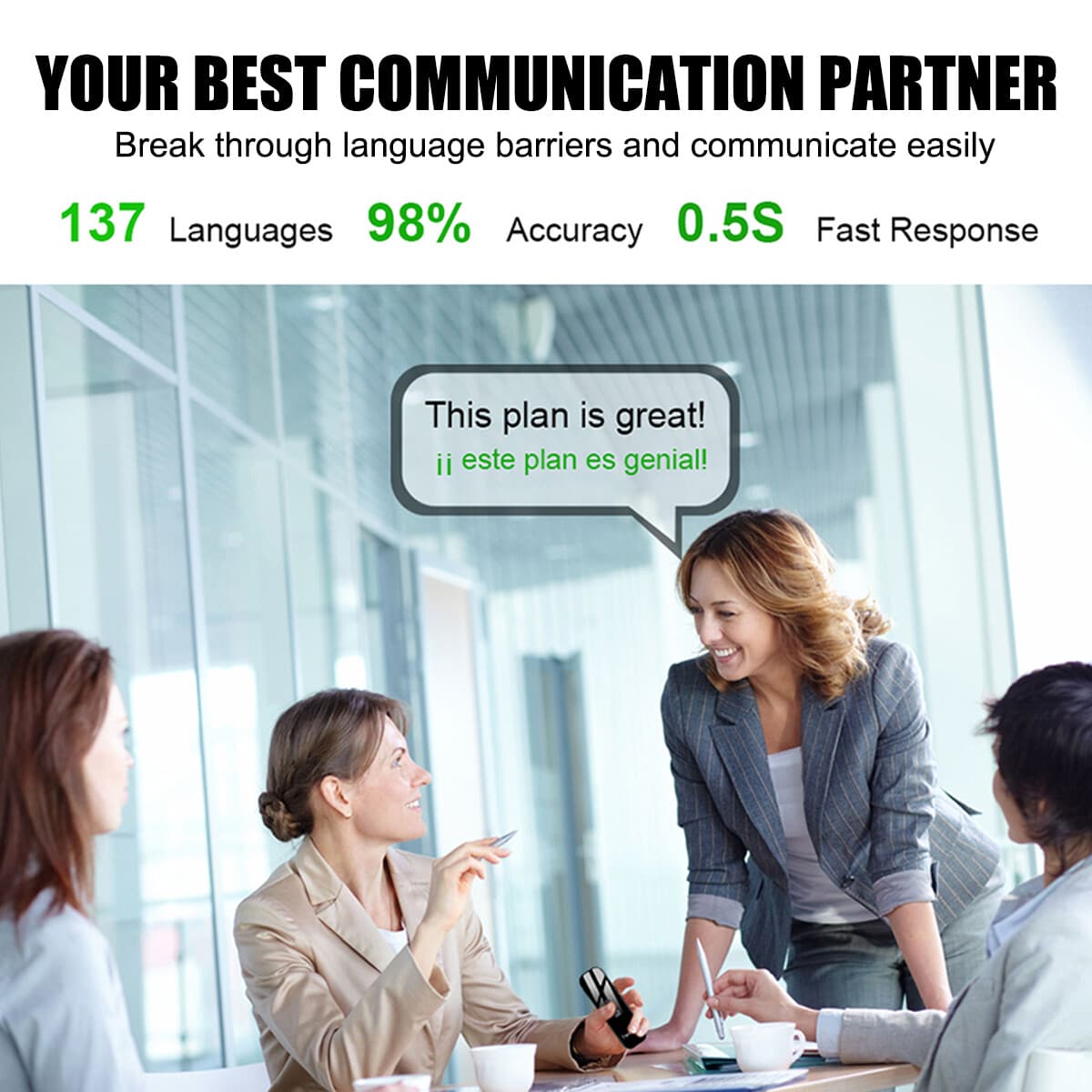 2024 Portable Smart Translator 137 languages Two-Way Real Time Voice Translation 2