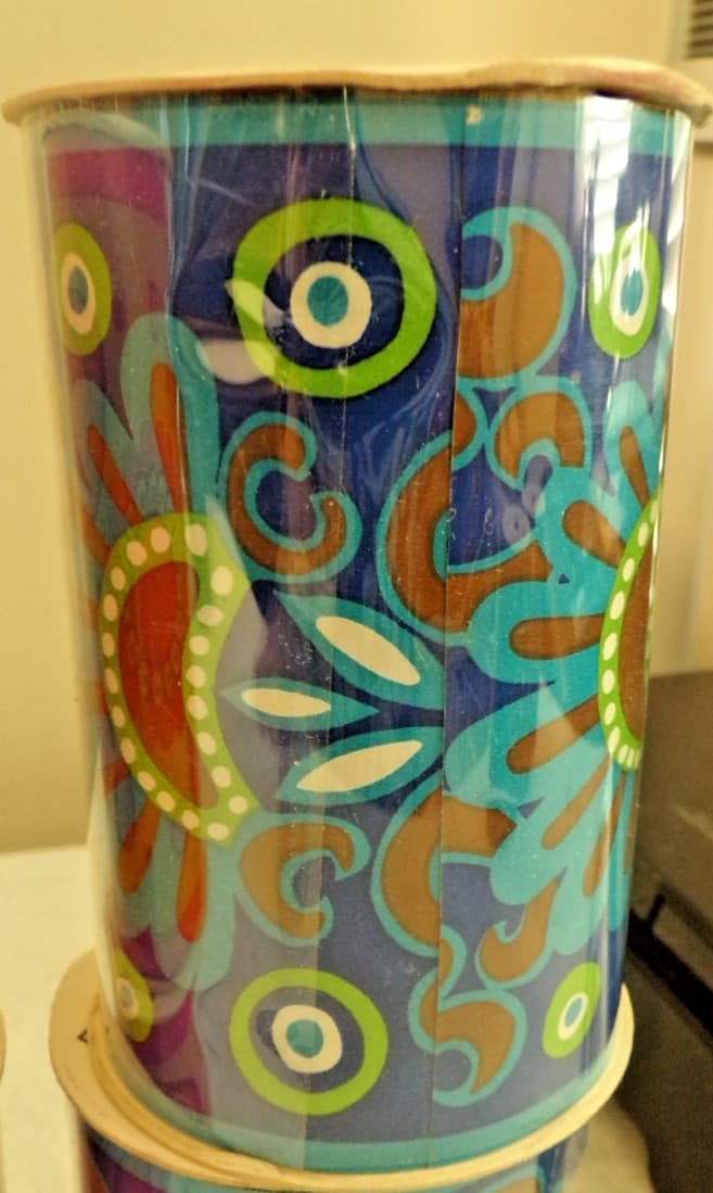 5 NIP 60s Mod HALLMARK Tapestry Tyes Decorative Trim Craft Paper Boho Hippie Mix 5