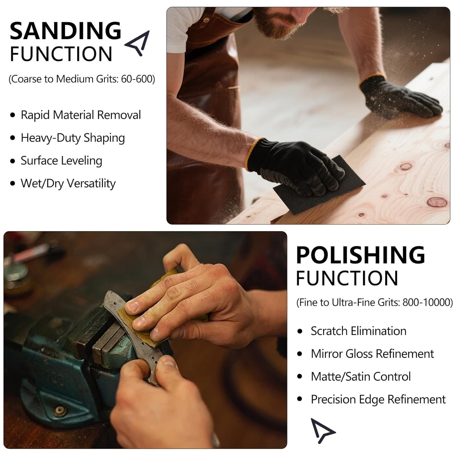 5000 Grit Sandpaper, 9 x 11 Inch Wet Dry Sand Paper Hand 9 x 11 Inch, Black  5