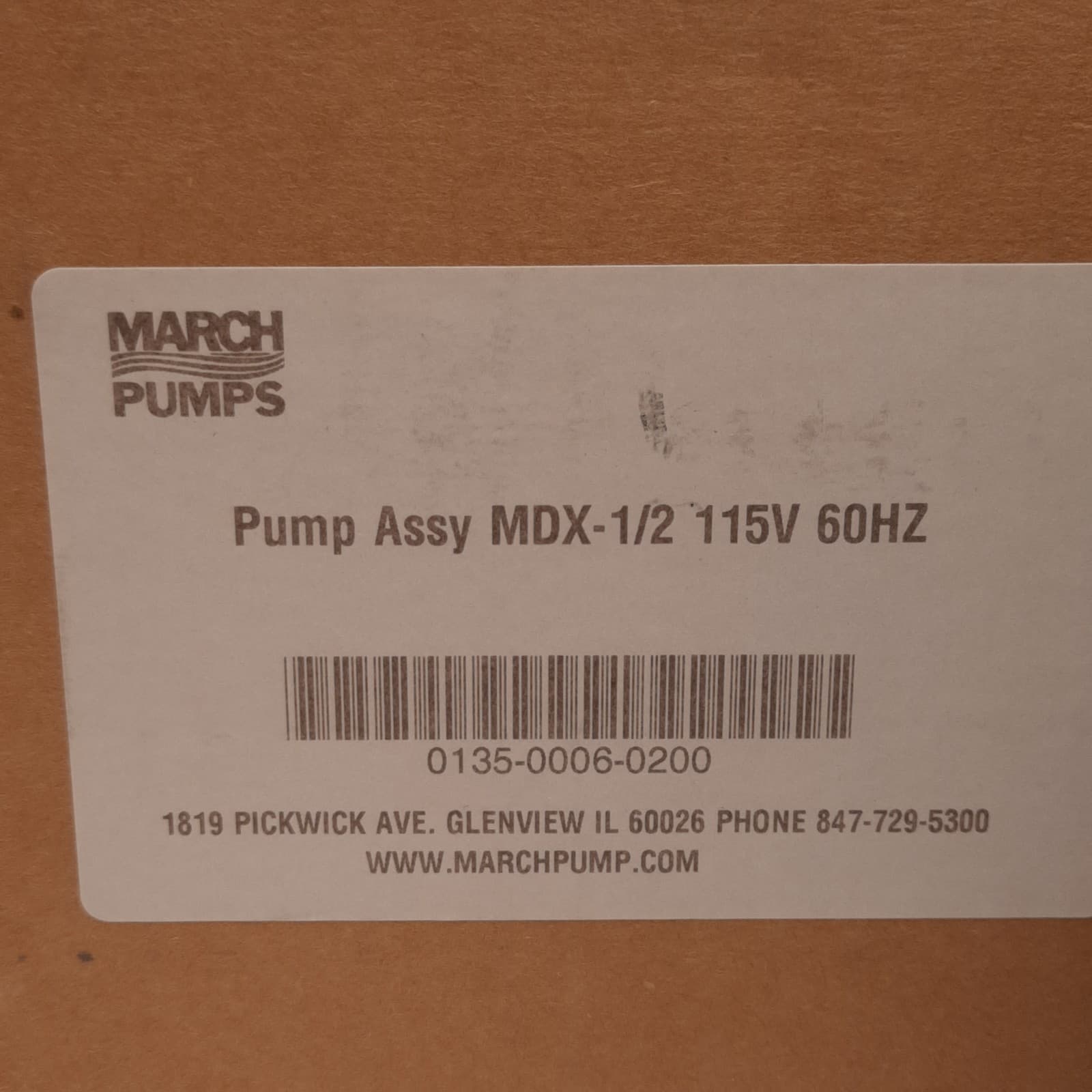 March MDX-1/2 Magnetic Drive Pump, 6gpm, 50psi, ø1/2in OD, 115VAC, 1750rpm 2