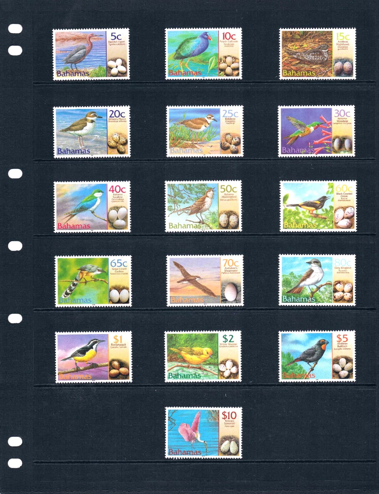 $73.30 Scott Value - 2001 BAHAMAS Birds & Eggs definitives CV MNH NH UMM 2