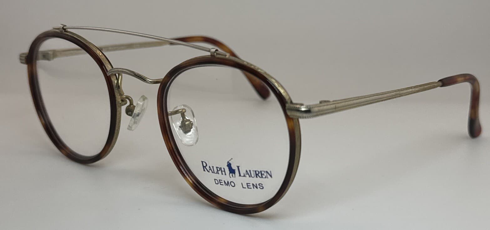 Vintage POLO RALPH LAUREN 536 Eyeglass 90s Round Eyewear Tortoise Antique Gold 4