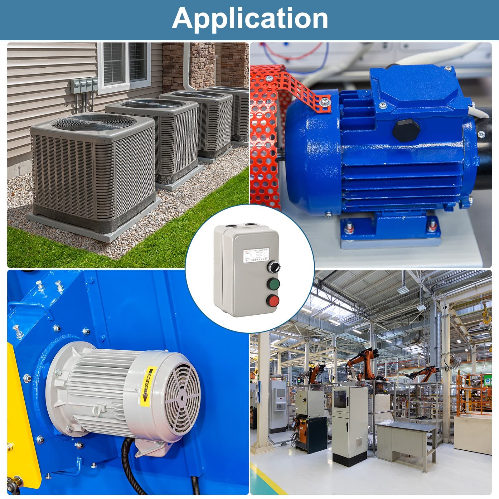 Magnetic Electric Motor Starter 380V 4KW 5HP 3 Phase Magnetic Switch Starter 6