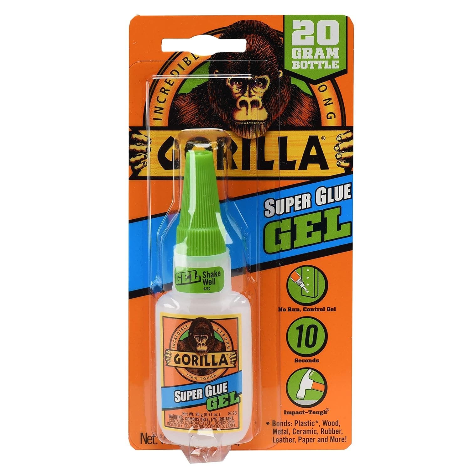 Gorilla Super Glue Gel, Clear Glue, 20 Gram (Pack of 1) - Pack 1, 