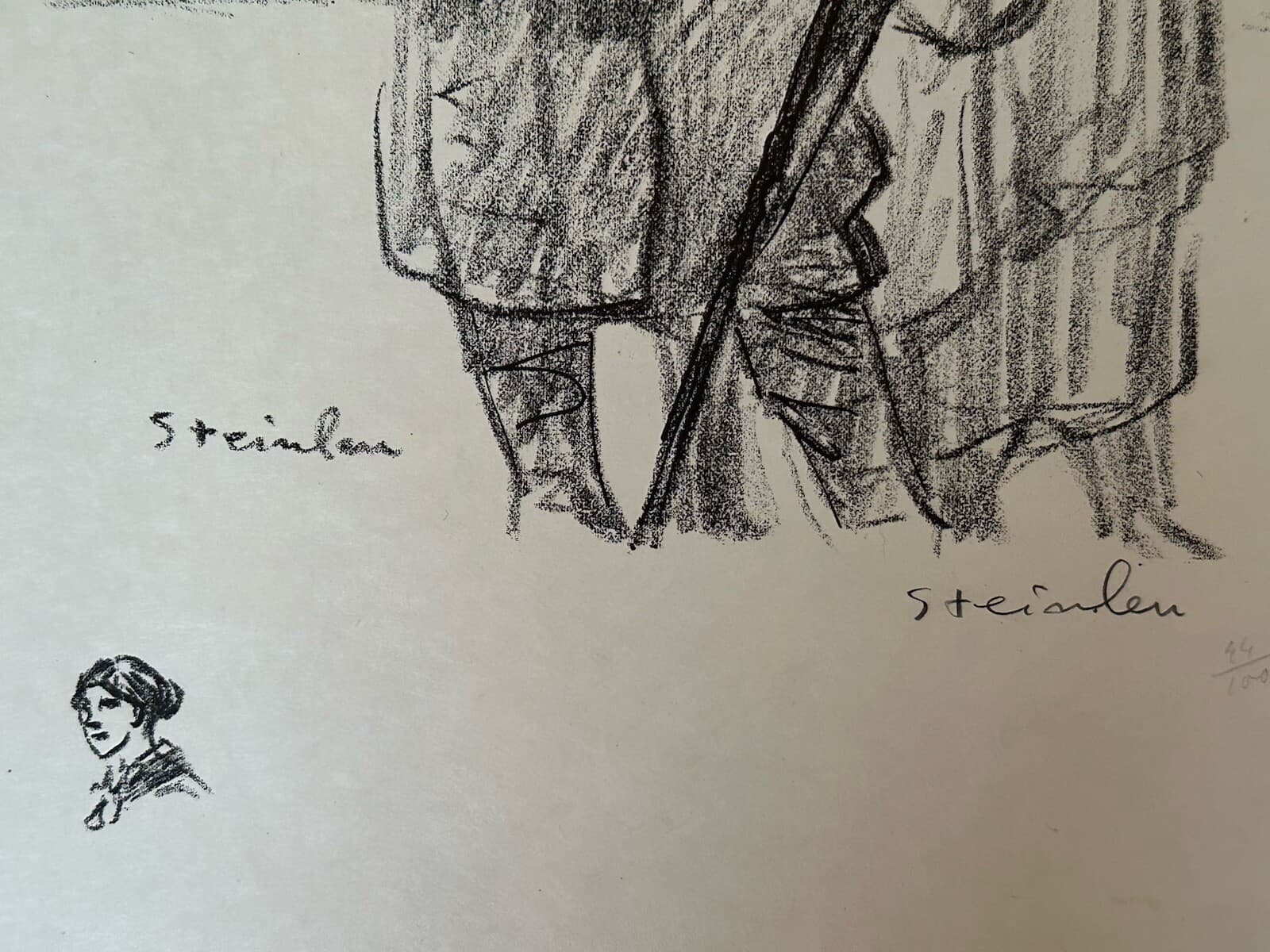 1916 Theophile Steinlen WWI SIGNED Lithograph "Un Poilu a Petain" 44/100 War Art 4