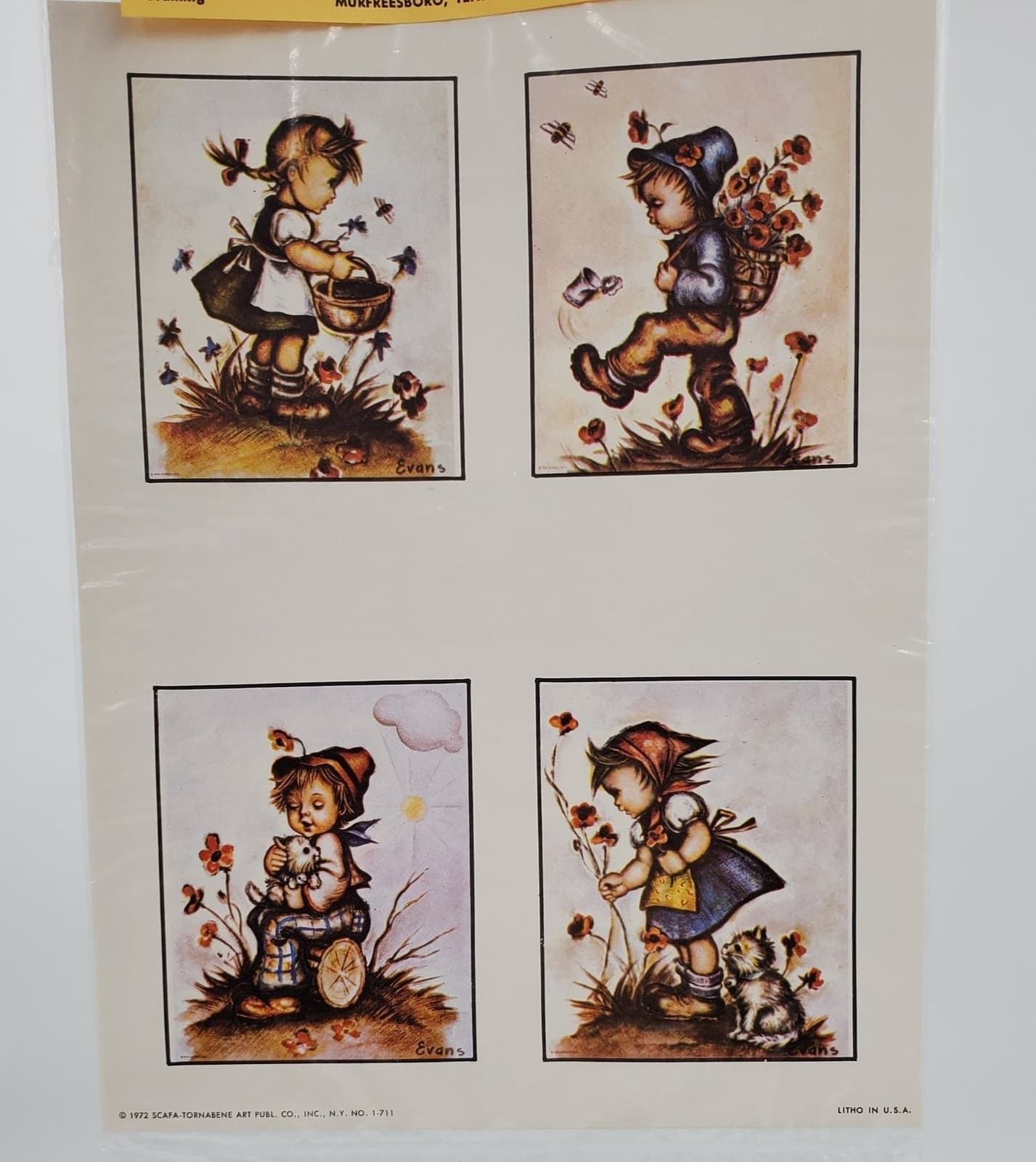 Vintage Decoupage Prints Hummel Designs 1972 3 Packs Arts Crafts 3