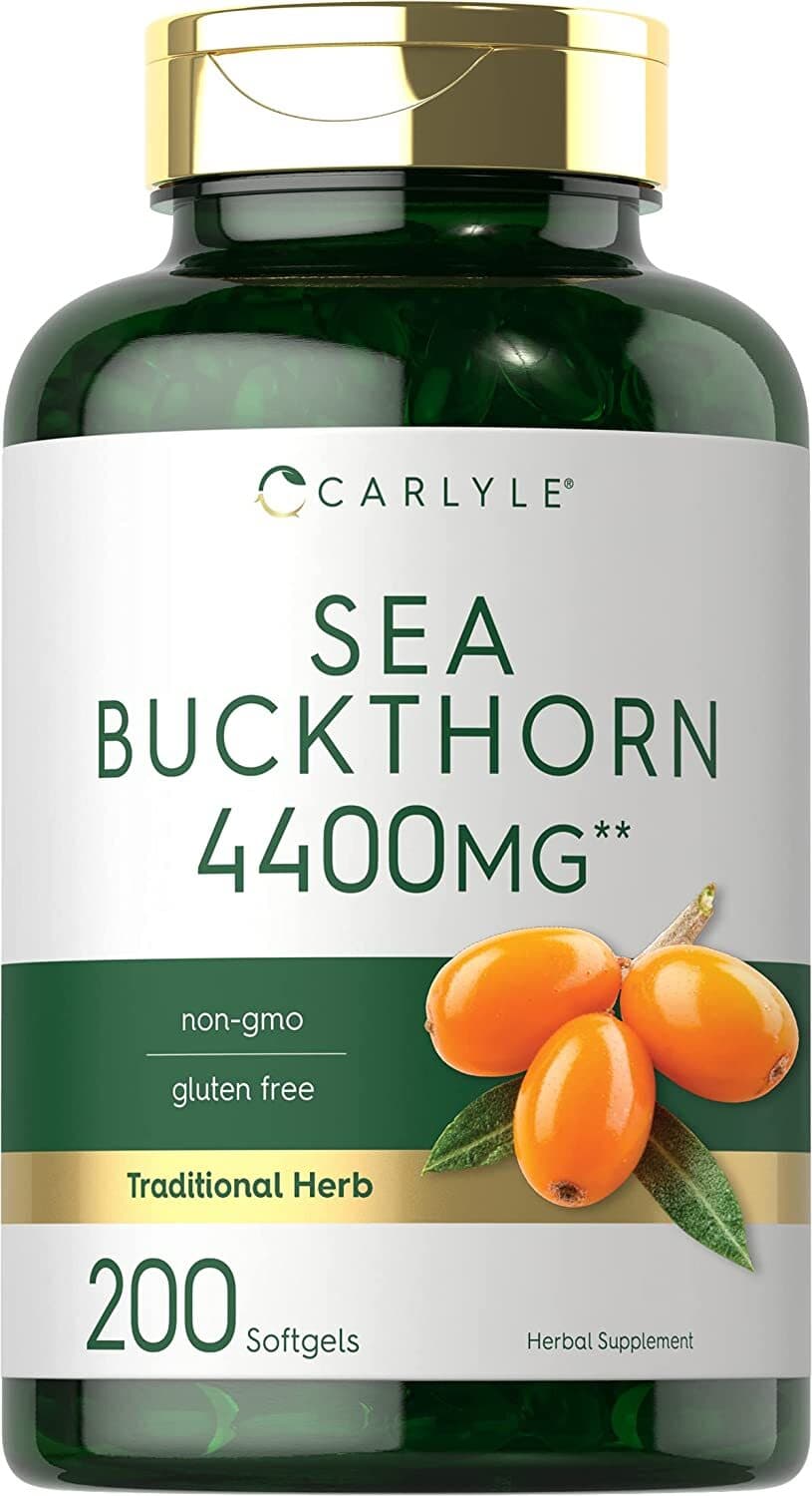 Sea Buckthorn Oil Capsules 4400mg | 200 Softgels | by Carlyle