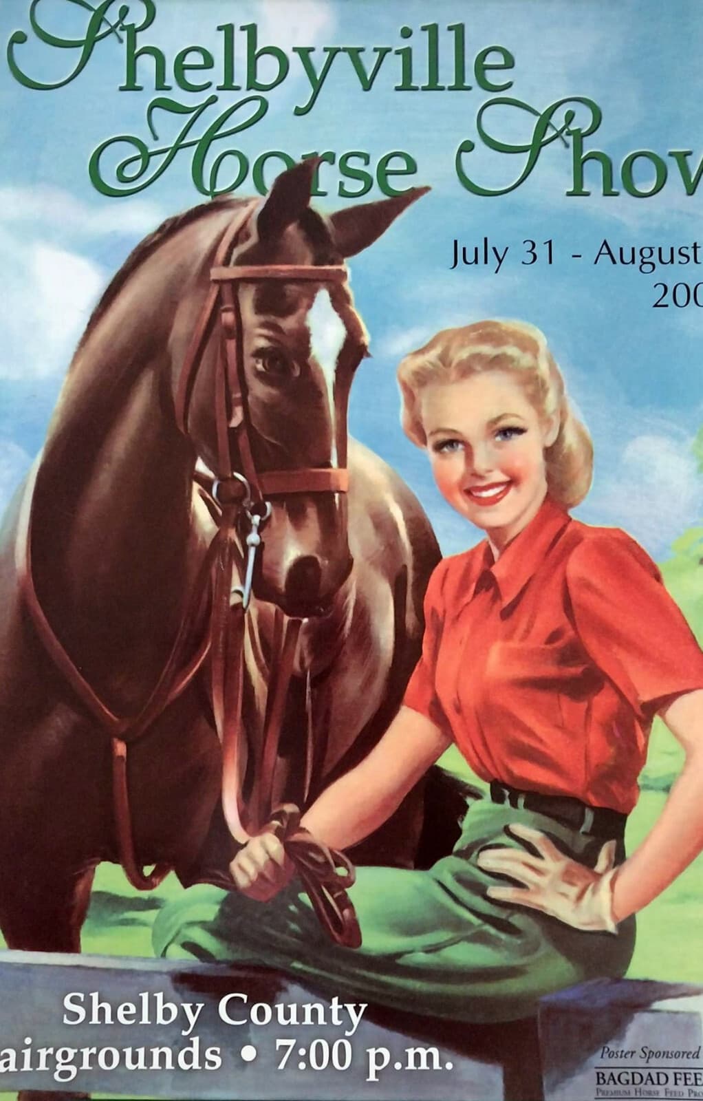 2002 original Shelbyville TN Horse Show Poster Shelby County Tennessee 20x28 2
