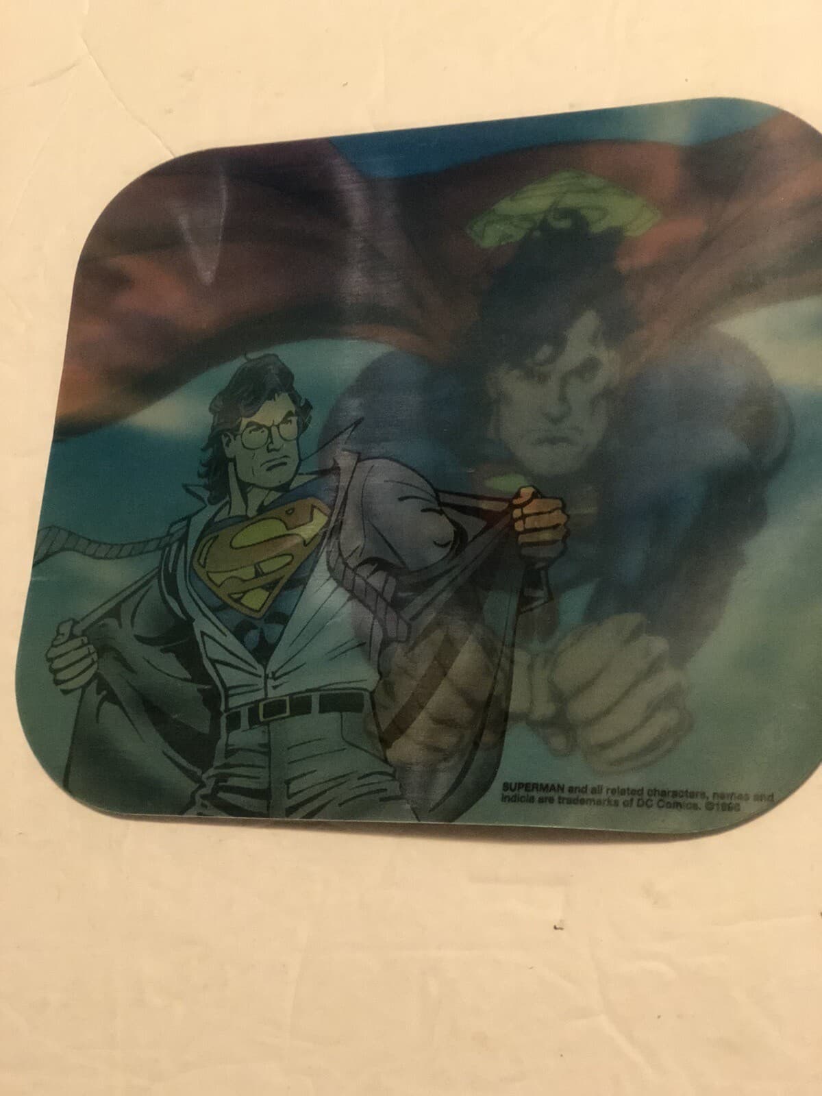 Superman Lenticular Motion Mouse Pad From 1996! 2 Images In One - Read Please 2