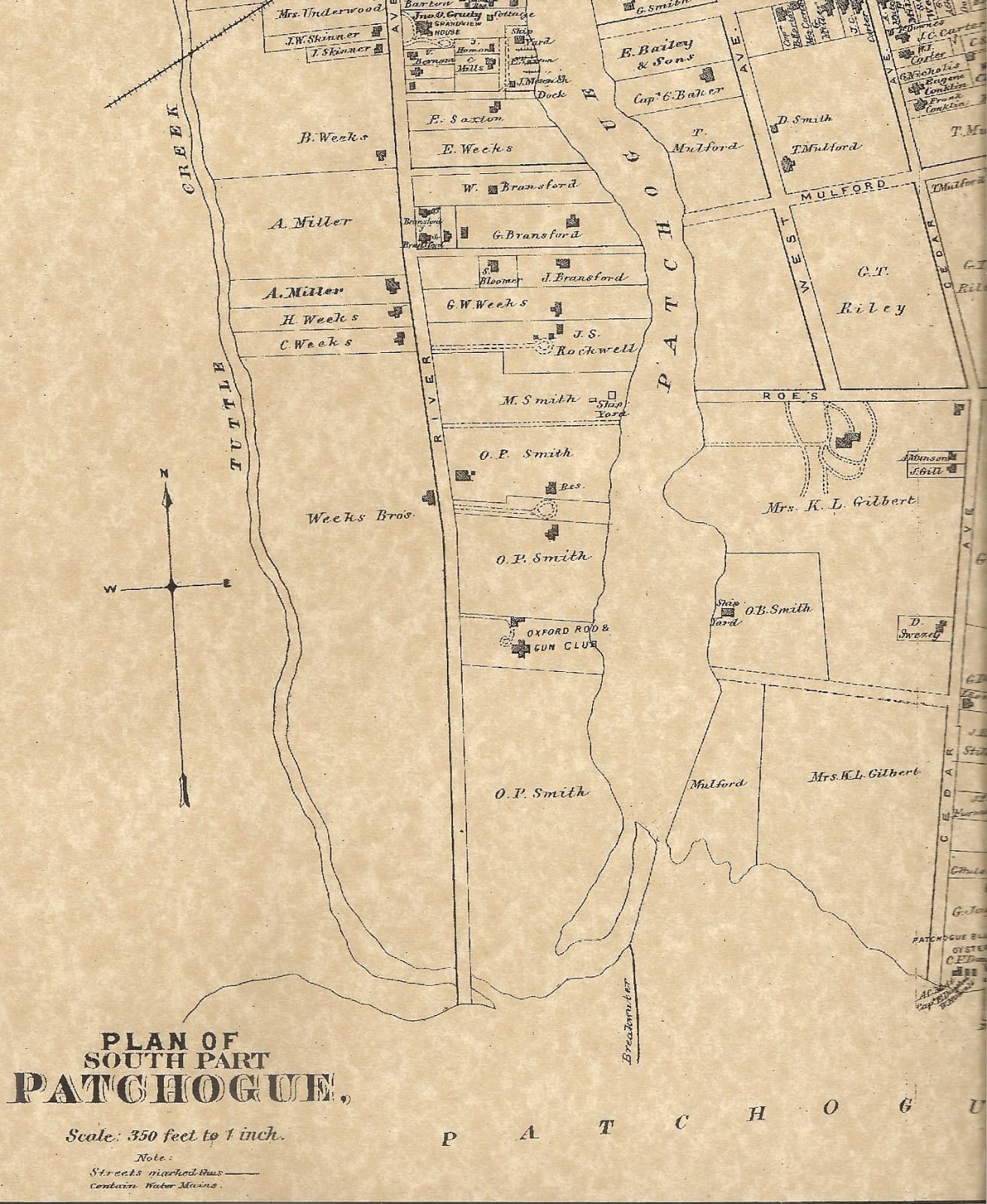  Patchogue NY 1888 Maps with Businesses and Homeowners Names Shown 3
