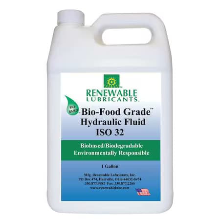 Renewable Lubricants 87123 Bio-Food Grade Hydraulic Fluid, 1 Gal., Iso 32