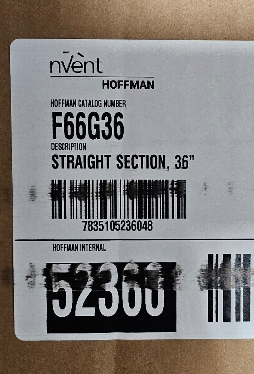 Hoffman F66G36 F40 Lay-In Straight Section Wireway, 36 in L x 6 in W x 6 2