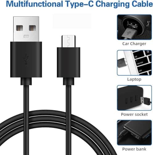2x Baofeng 3800mAh Battery & Cable for 5RM GM-5RH UV-5G Plus UV-5RH Series 6