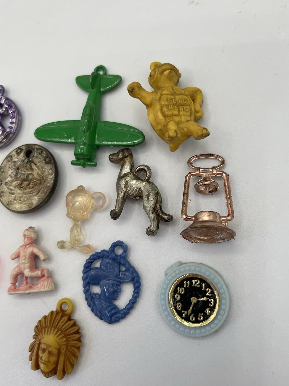 Vtg 1950s 60s Plastic Cracker Jack Prize Toy Plane Animals Tools Lot 2