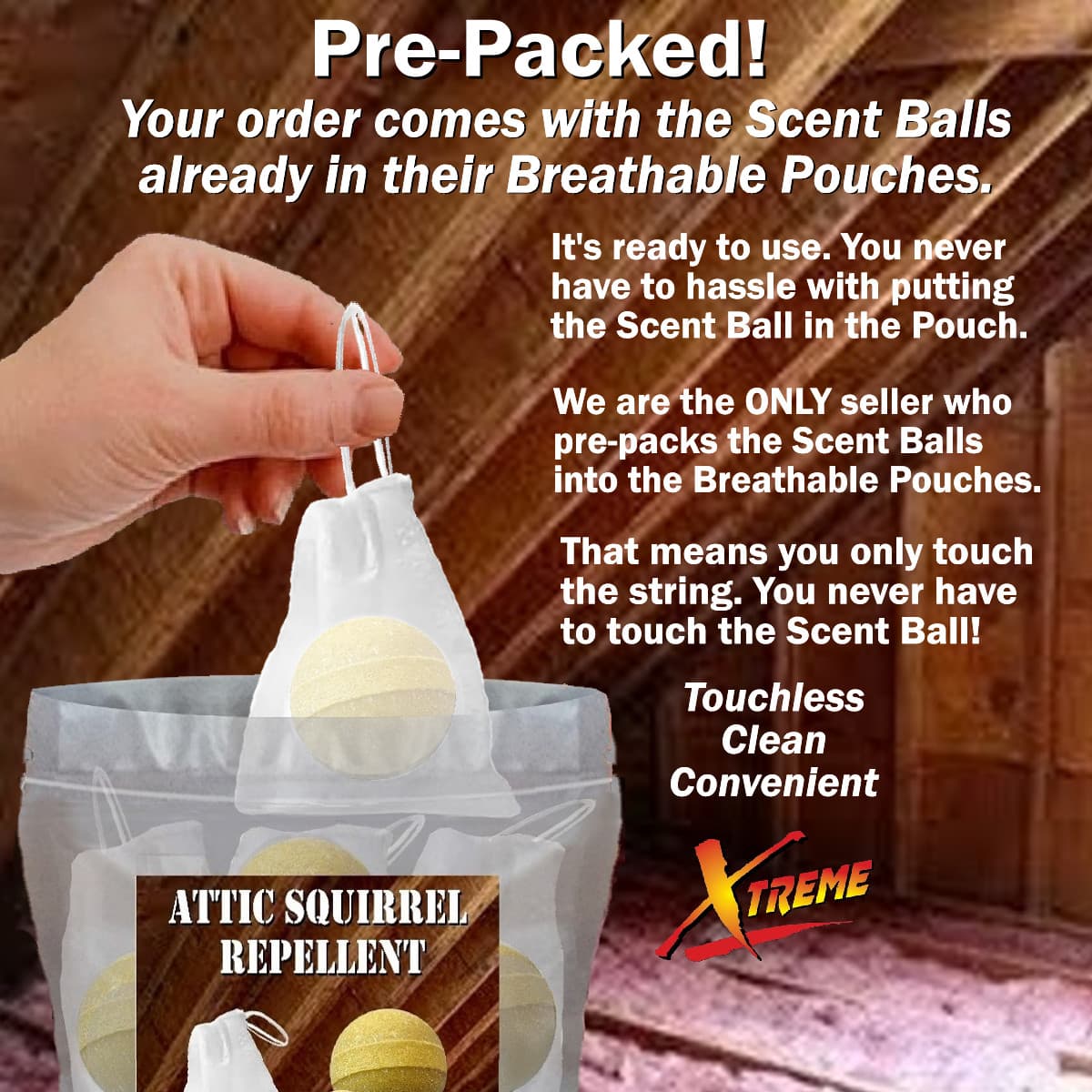 Xtreme Attic Squirrel Repellent. Drives Squirrels Out Fast! - 5 Pack 4
