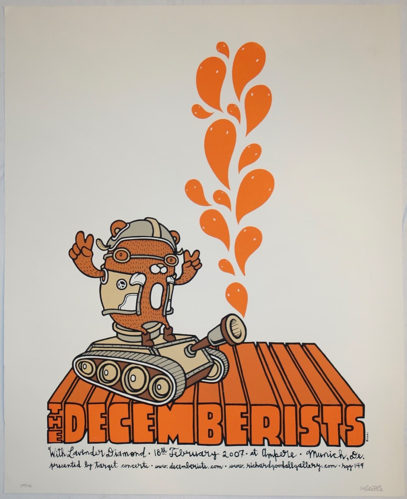 2007 The Decemberists - Munich I Silkscreen Concert Poster s/n by Mike Budai