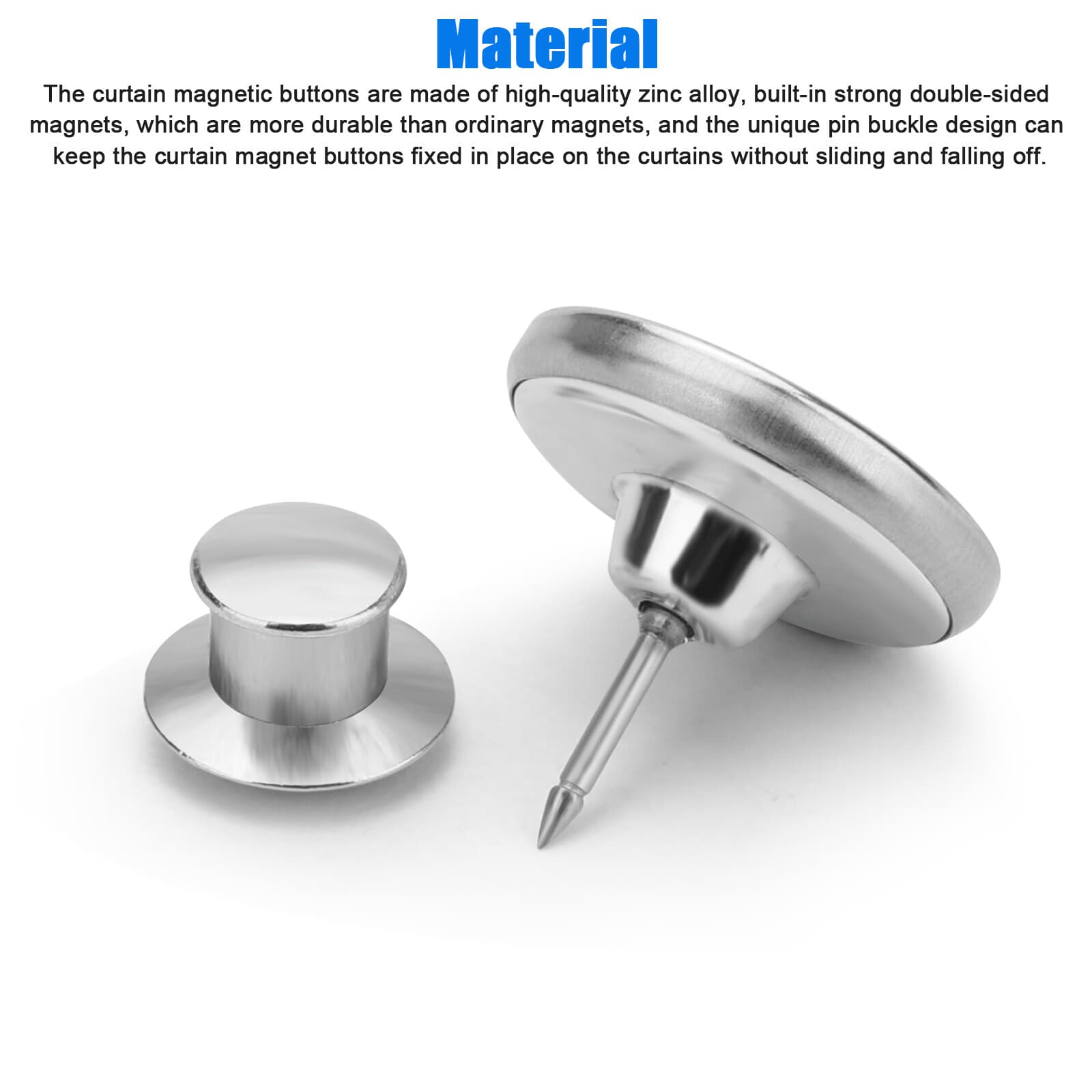 10 Pairs Magnetic Curtain Button Clips Nail Free Buckle Home Anti-Light Leakage 2