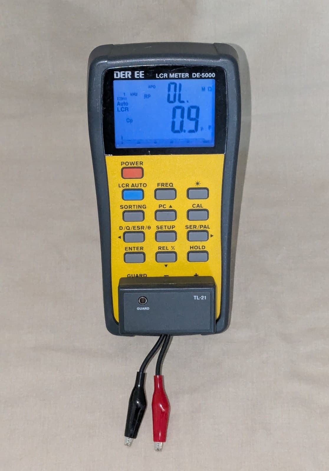DE-5000 HANDHELD LCR METER w/ ALLIGATOR TEST LEADS (TL-21) 3