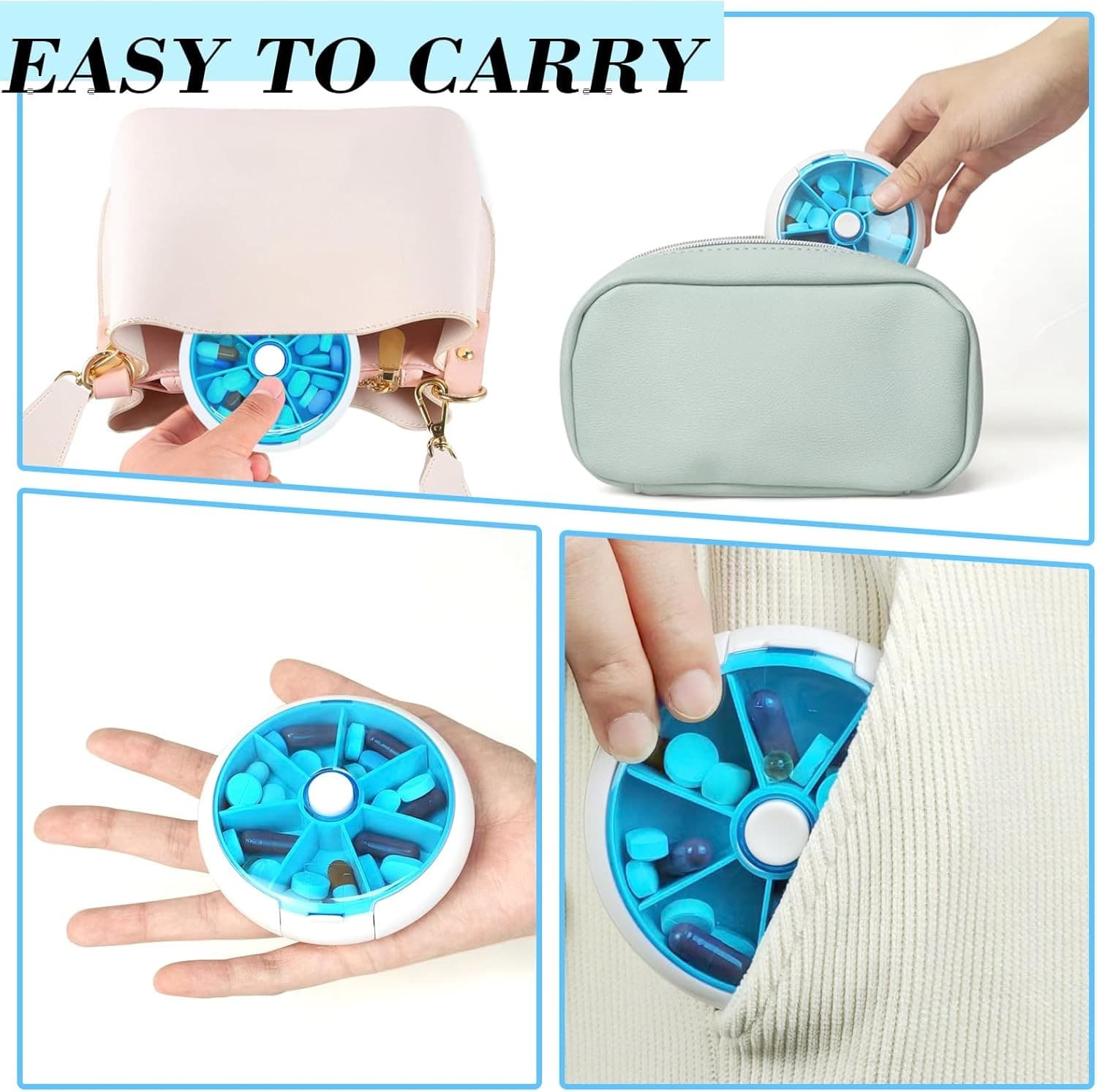 Pill Organizer Weekly 3PCS,INVODA Case 7 Day 3 Times Medicine 3 Group  3