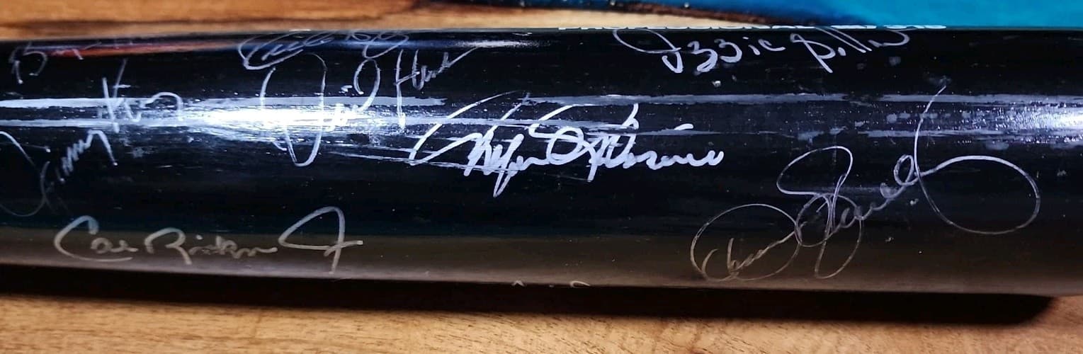 ⚾️1991 AL All-Star Team Signed Bat! Ripken Jr, Fisk, Boggs,Clemens,Molitor*JSA⚾️ 3