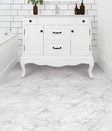  9" x 10.4" Milena Peel & Stick Hexagon Vinyl Floor Tiles (10 Tiles), (4.5  2