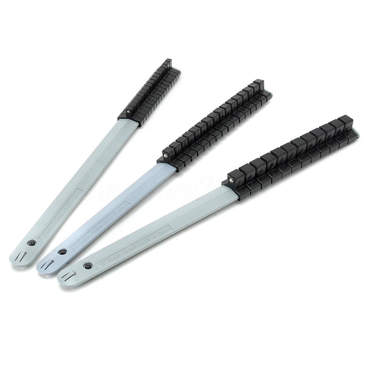 3Pcs 1/4" 3/8" 1/2" Socket Tray Rail Rack Holder Storage Organizer Shelf Stand 3