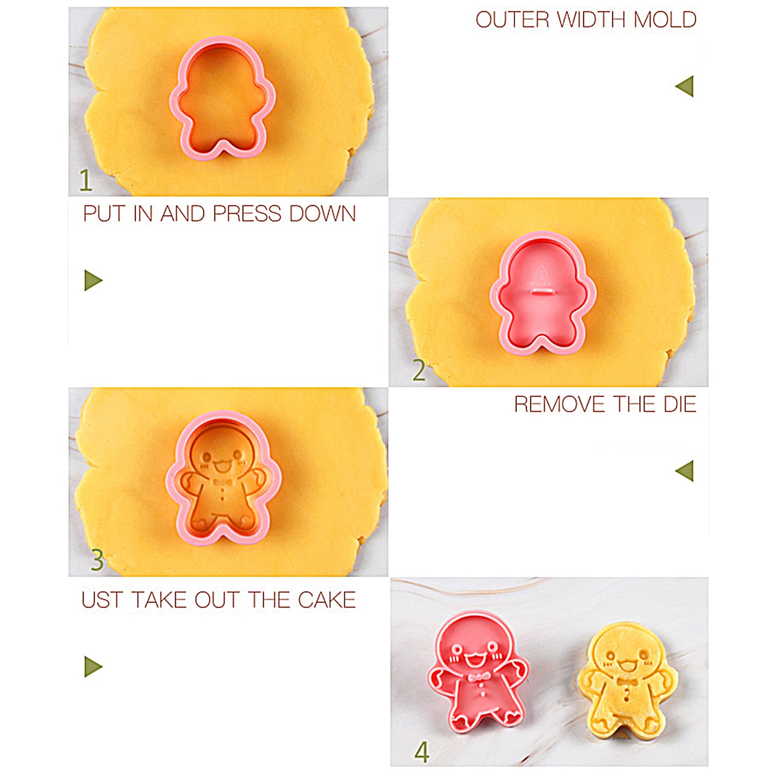 Gingerbread Cookie Cutters 8X Cake Decoration Mould Christmas 3D Cookie safety 5