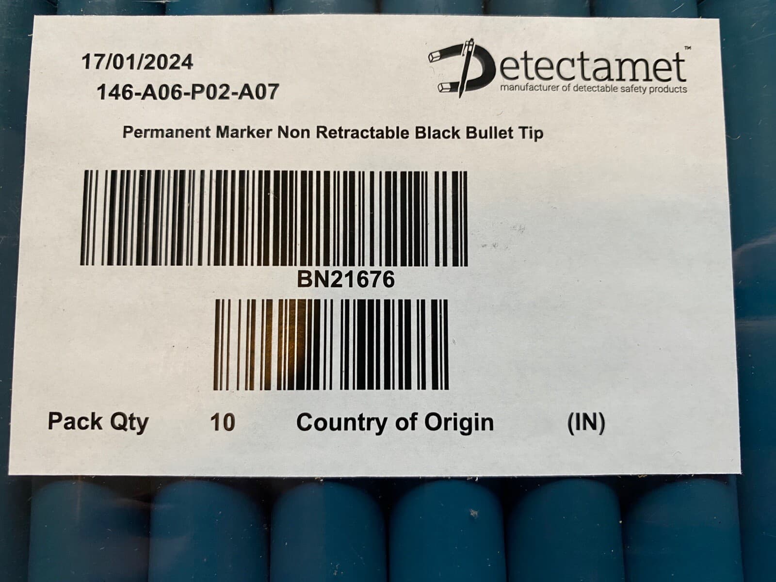 Detectamet 146-A06 Metal Detectable Marker Permanent Black Ink Bullet Tip, 10 PK 2