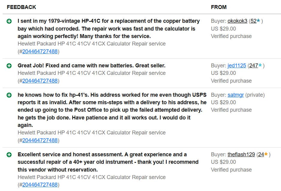 Hewlett Packard HP 41C 41CV 41CX Calculator Repair service 4