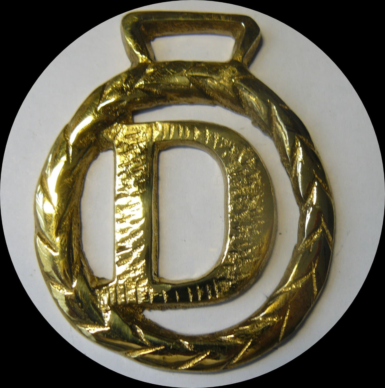 "D" ALPHABET Horse brass (N679)